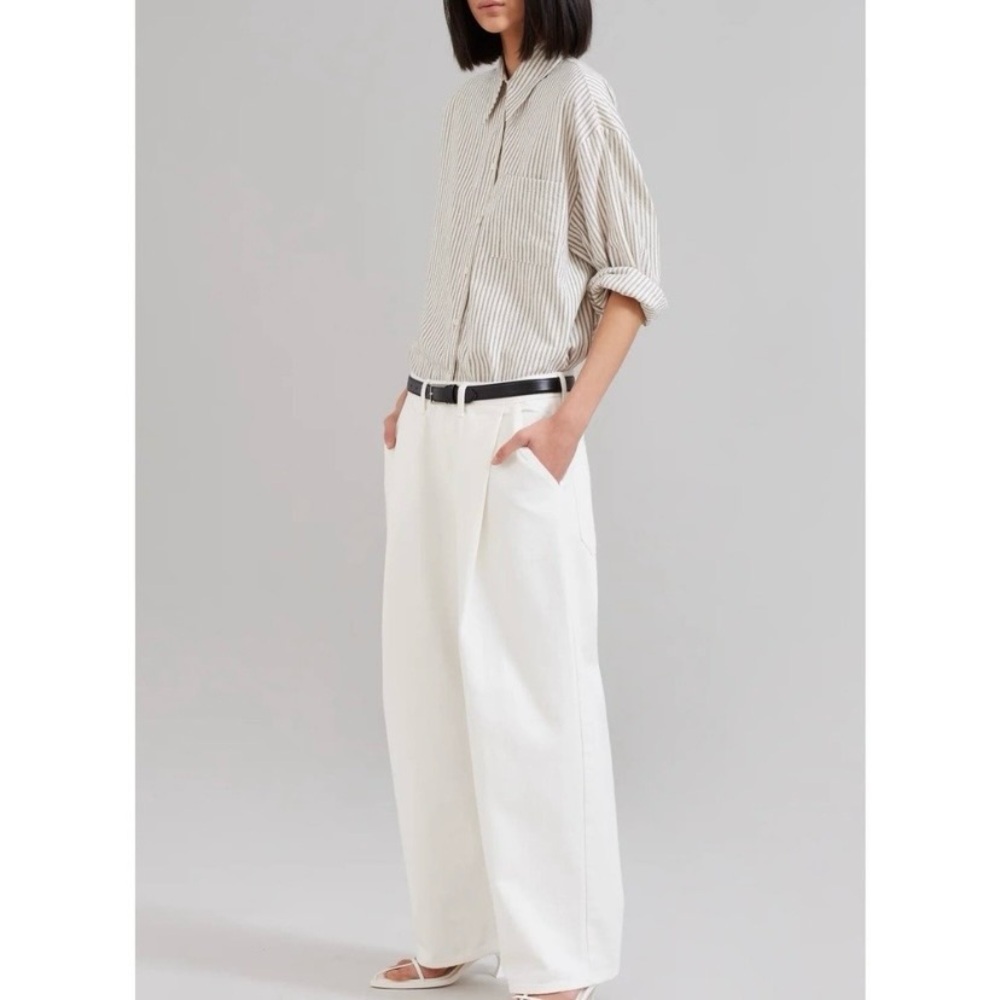 The Frankie Shop White Wide-Leg Pants